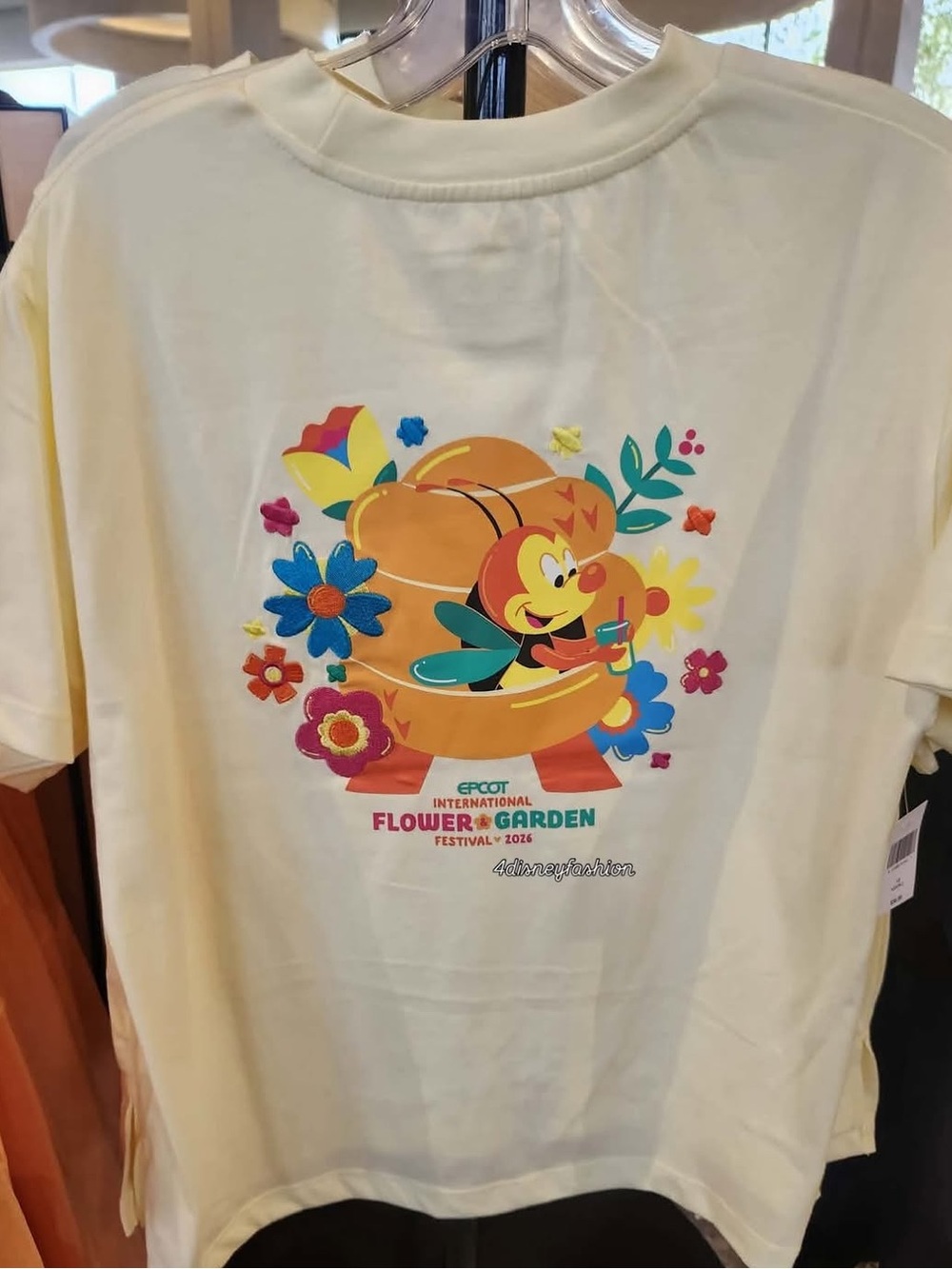 Disney 2026 Epcot Flower & Garden Festival Spike The Bee TShirt Yellow